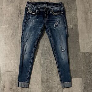 Vigoss Dark Blue Distressed Skinny Jeans